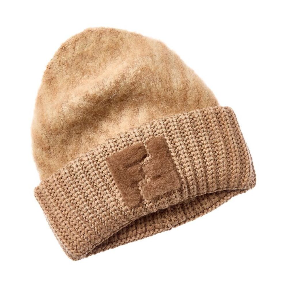 Fendi Ff Alpaca & Wool-Blend Beanie, Brown